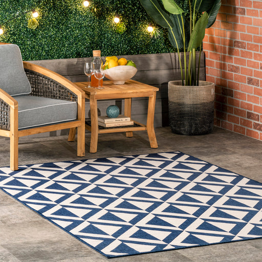 Navy Indoor Outdoor Area Rug Soft Fibers