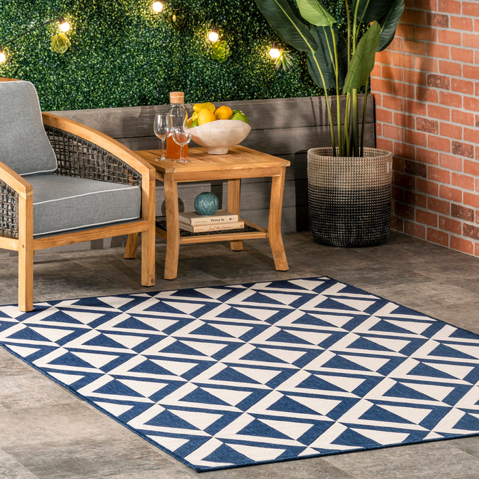 Navy Indoor Outdoor Area Rug Soft Fibers