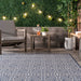 Navy Indoor Outdoor Area Rug Soft Fibers Design