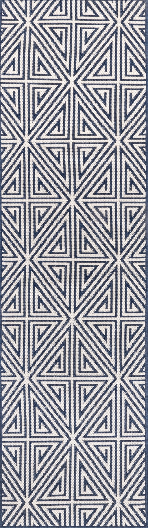 Navy Indoor Outdoor Area Rug Soft Fibers Design