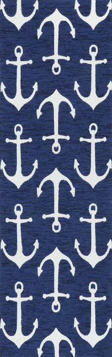 Navy Indoor Outdoor Area Rug for Kitchen and Family Room