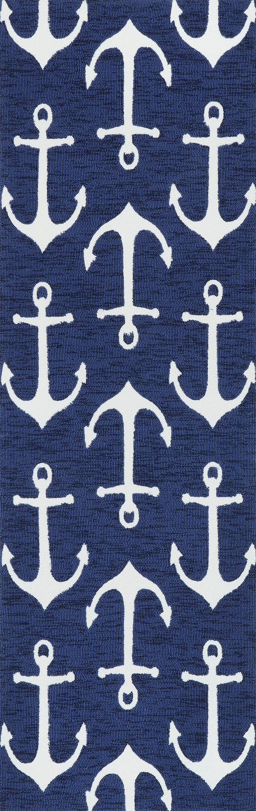 Navy Indoor Outdoor Area Rug for Kitchen and Family Room