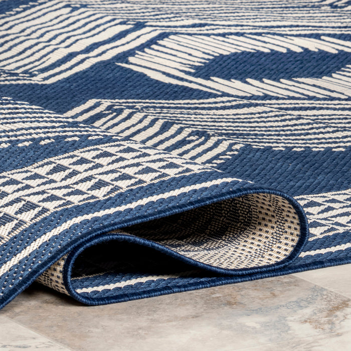 Navy Indoor Outdoor Flatweave Rug 120x180 cm