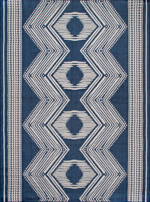 Navy Indoor Outdoor Flatweave Rug 120x180 cm