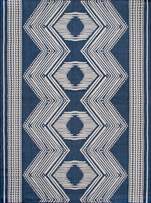 Navy Indoor Outdoor Flatweave Rug 120x180 cm