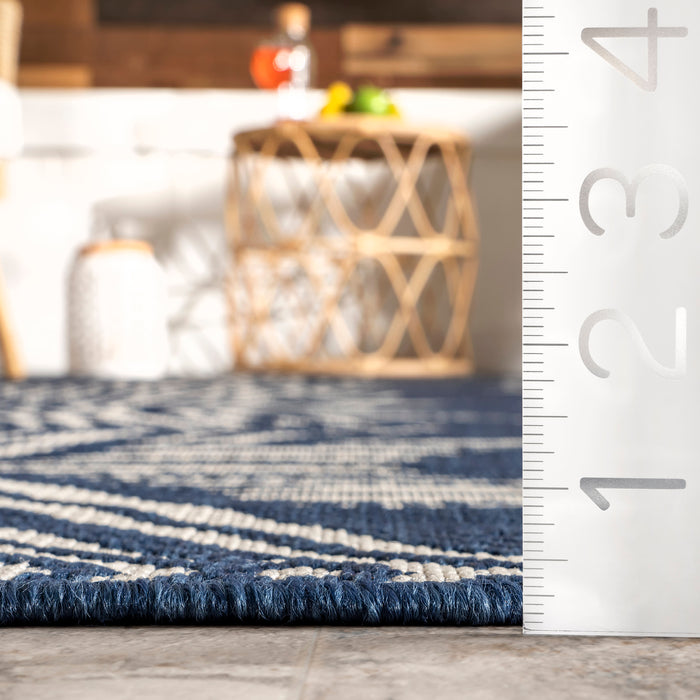 Navy Indoor Outdoor Flatweave Rug 160x230 cm