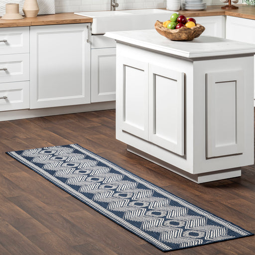 Navy Indoor Outdoor Flatweave Rug 160x230 cm