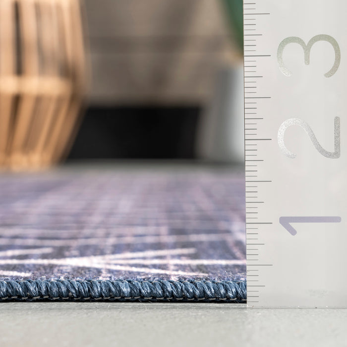 Navy Indoor Outdoor Washable Trellis Rug 152 x 244 cm