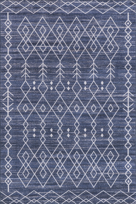 Navy Indoor Outdoor Washable Trellis Rug 152 x 244 cm