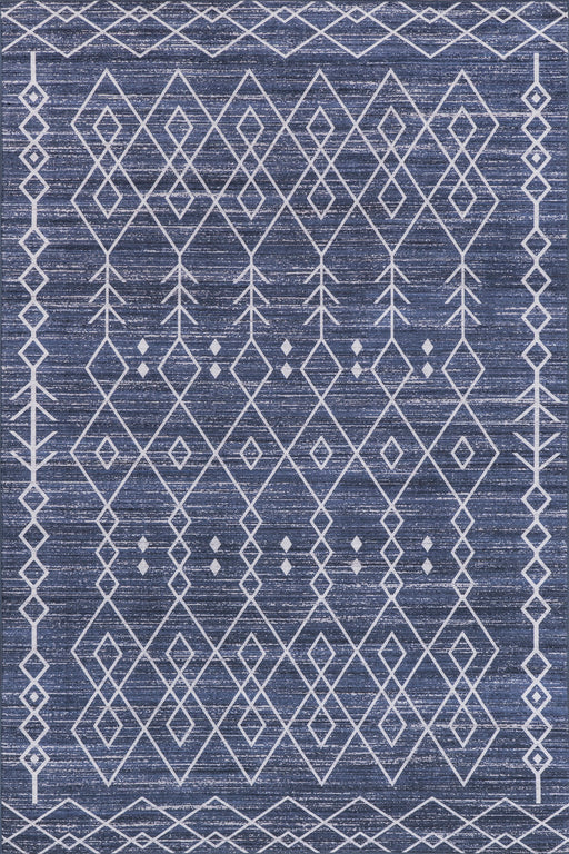 Navy Indoor Outdoor Washable Trellis Rug 152 x 244 cm