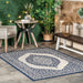 Navy Iris Medallion Area Rug for Indoor and Outdoor Use
