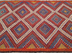 Navy Kilim Rug 340cm x 190cm Handcrafted Vintage Design