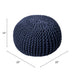 Navy Knitted Pouf for Extra Seating and Home Decor