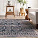 Navy Machine Washable Area Rug for High Traffic Spaces
