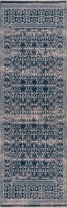 Navy Machine Washable Area Rug for High Traffic Spaces