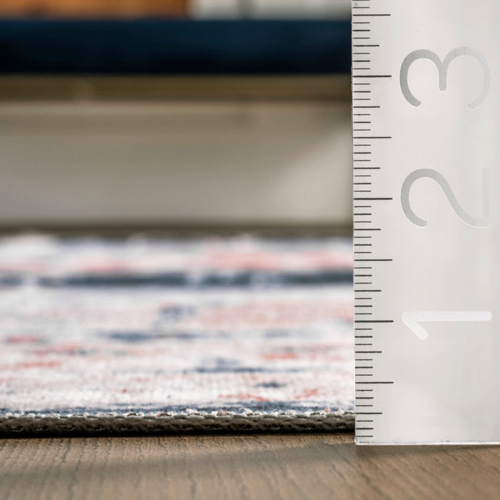 Navy Machine Washable Vintage Area Rug