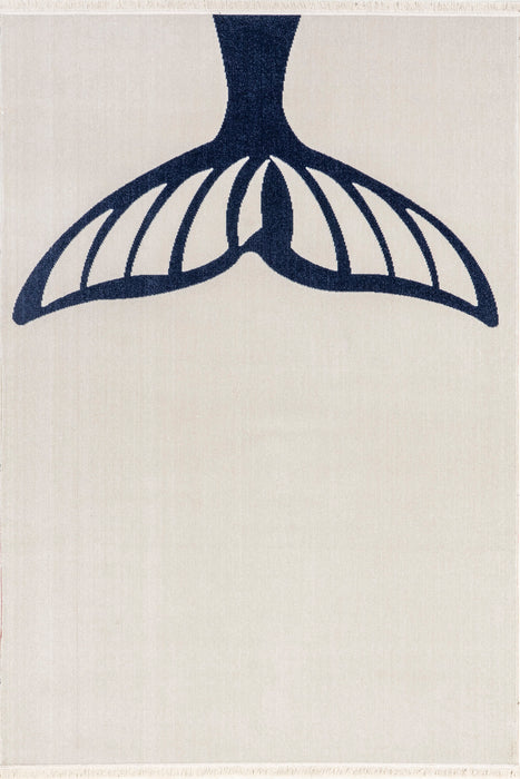 Navy Mermaid Tail Area Rug for Indoor Outdoor Use