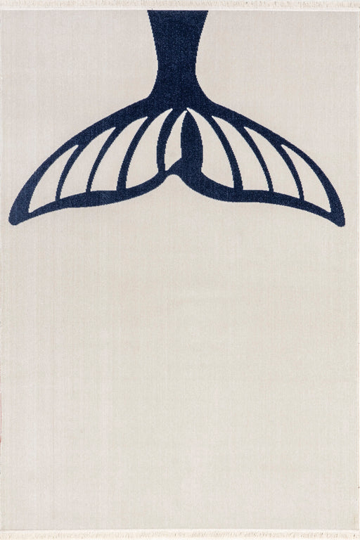 Navy Mermaid Tail Area Rug for Indoor Outdoor Use
