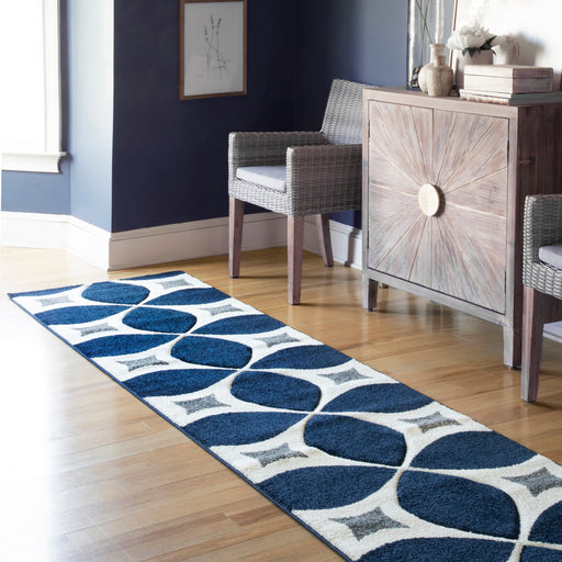 Navy Mod Trellis Area Rug 150x230 cm