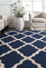 Navy Moroccan Trellis Wool Rug for Contemporary Decor
