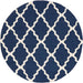 Navy Moroccan Trellis Wool Rug for Contemporary Decor