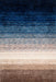 Marineblauw veelkleurig gestreept pluizig vloerkleed 140x200 cm