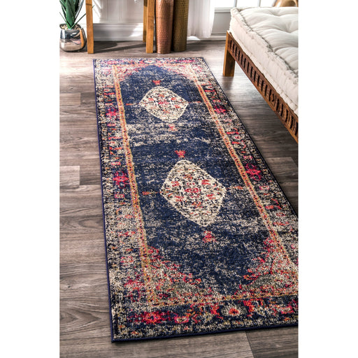 Navy Oriental Medallion Area Rug 160x230 cm