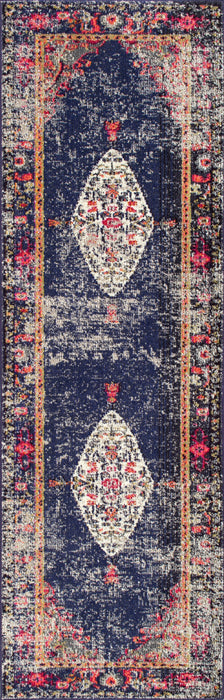 Navy Oriental Medallion Area Rug 160x230 cm