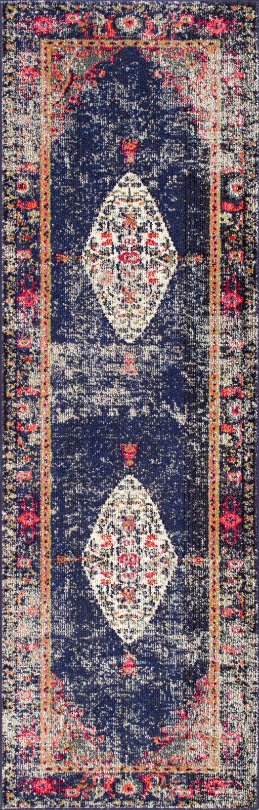 Navy Oriental Medallion Area Rug 160x230 cm