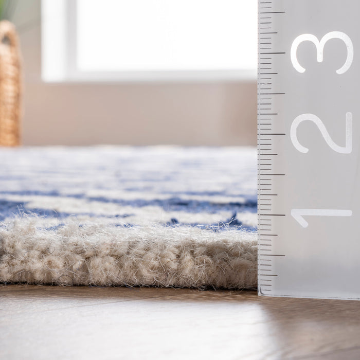 Navy Scandinavian Wool Area Rug 150x240 cm