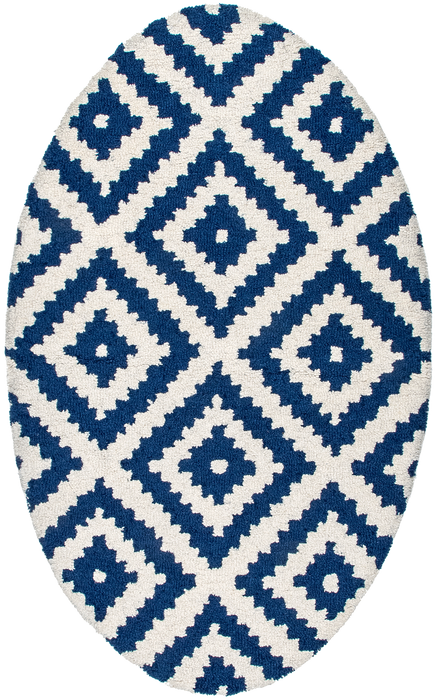 Navy Scandinavian Wool Area Rug 150x240 cm