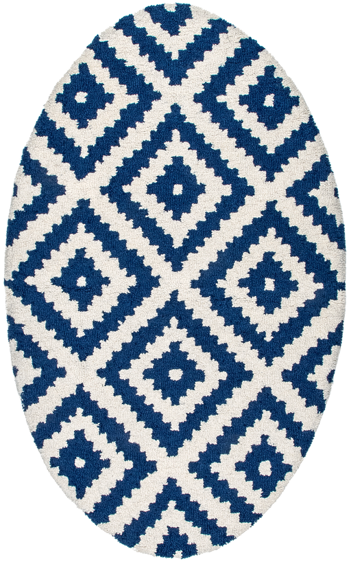 Navy Scandinavian Wool Area Rug 150x240 cm