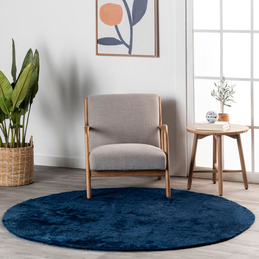 Navy Shag Area Rug Washable Pet-Friendly 120x180 cm