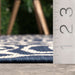 Navy Snowflake Lattice Area Rug for Indoor Outdoor Use