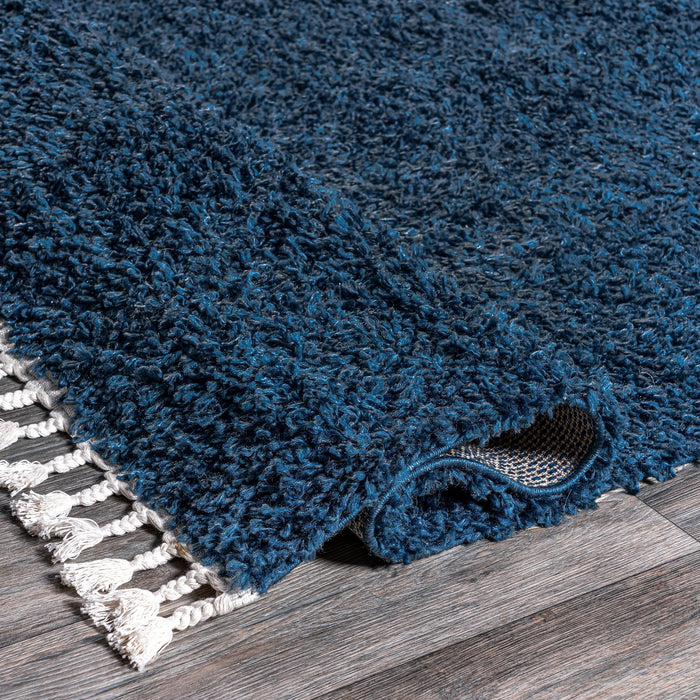 Navy Solid Shag Area Rug for Stylish Home Décor