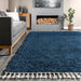 Navy Solid Shag Area Rug for Stylish Home Décor