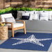 Navy Starfish Area Rug for Indoor and Outdoor Use