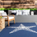 Tappeto con stelle marine blu scuro per uso interno ed esterno