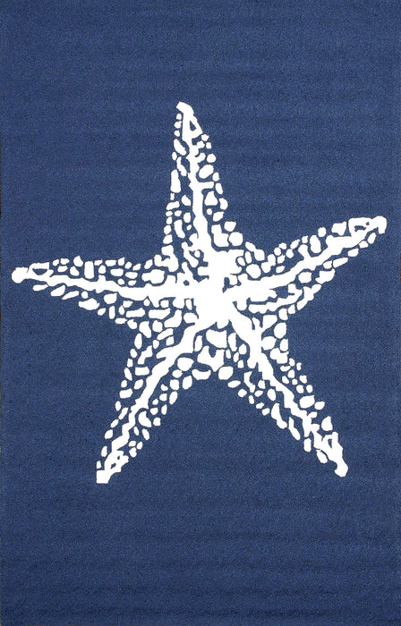 Navy Starfish Area Rug for Indoor and Outdoor Use