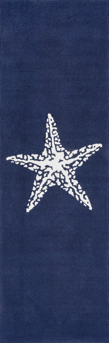 Navy Starfish Rug for Indoor and Outdoor Spaces