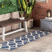 Navy Starry Trellis Area Rug for Indoor and Outdoor Use