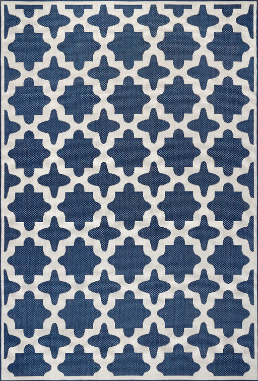 Navy Starry Trellis Area Rug for Indoor and Outdoor Use