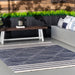 Navy Stripe Pattern Indoor Outdoor Rug 152Cm