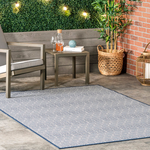 Navy Striped Area Rug for Indoor and Outdoor Spaces