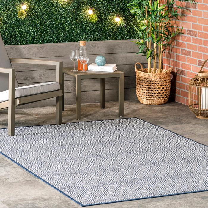 Navy Striped Area Rug for Indoor and Outdoor Spaces