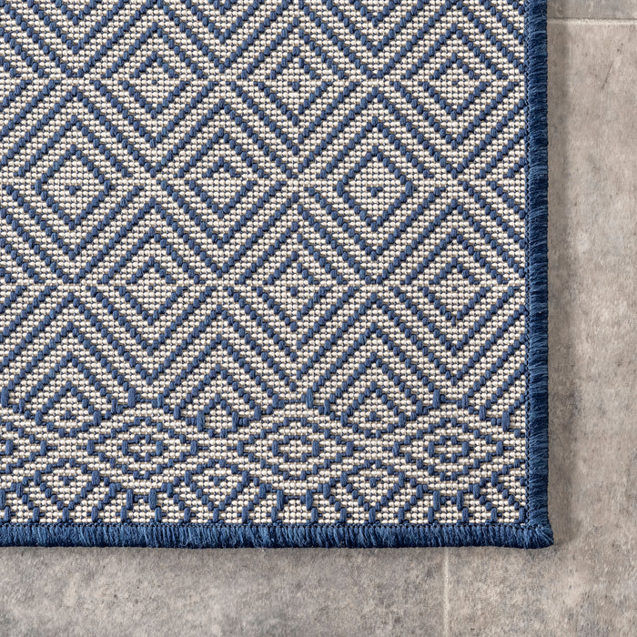 Navy Striped Area Rug for Indoor and Outdoor Spaces