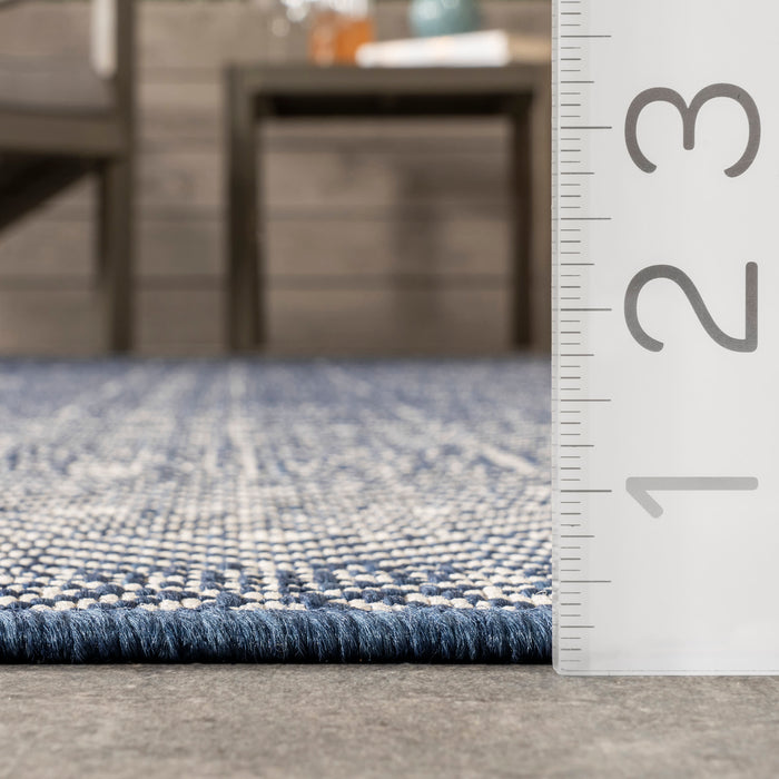 Navy Striped Area Rug for Indoor and Outdoor Spaces