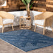 Tappeto esterno interno a strisce navy 160x230 cm