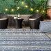 Navy Striped Indoor Outdoor Area Rug 120x180 cm