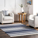 Navy Striped Indoor Outdoor Area Rug 120x180 cm